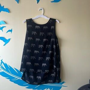 High low black elephant tunic